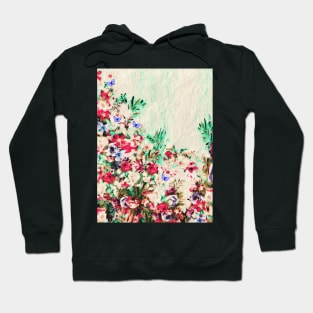 Floral and Crumpled Crepe Pattern Hoodie